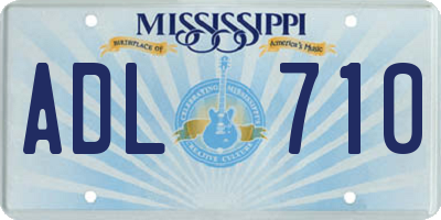 MS license plate ADL710