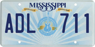 MS license plate ADL711