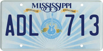 MS license plate ADL713