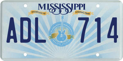 MS license plate ADL714