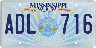 MS license plate ADL716