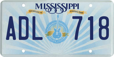 MS license plate ADL718