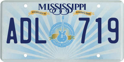 MS license plate ADL719
