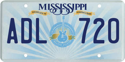 MS license plate ADL720