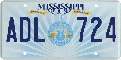MS license plate ADL724