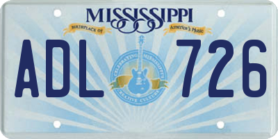 MS license plate ADL726
