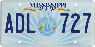 MS license plate ADL727