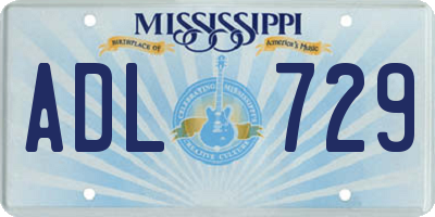 MS license plate ADL729