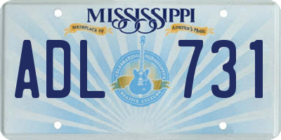 MS license plate ADL731
