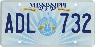 MS license plate ADL732