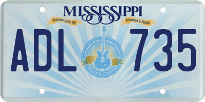 MS license plate ADL735