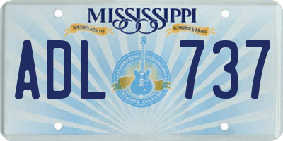 MS license plate ADL737