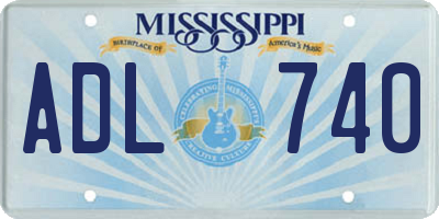 MS license plate ADL740