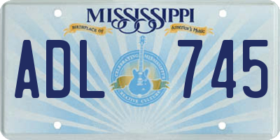 MS license plate ADL745