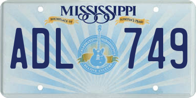 MS license plate ADL749