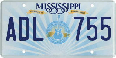 MS license plate ADL755