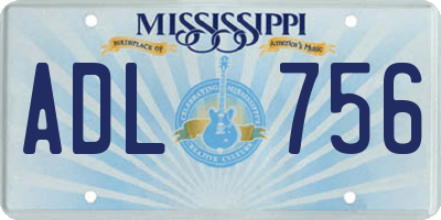 MS license plate ADL756