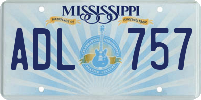 MS license plate ADL757