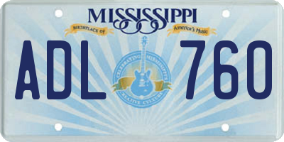 MS license plate ADL760