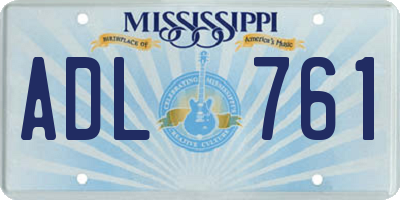 MS license plate ADL761