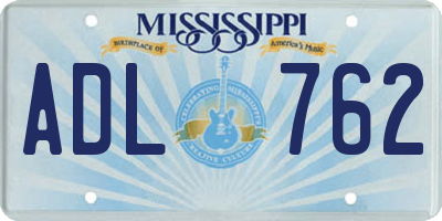MS license plate ADL762