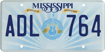 MS license plate ADL764