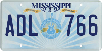 MS license plate ADL766