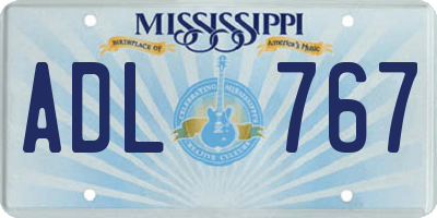 MS license plate ADL767