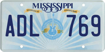 MS license plate ADL769