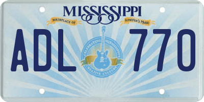 MS license plate ADL770