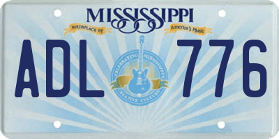 MS license plate ADL776
