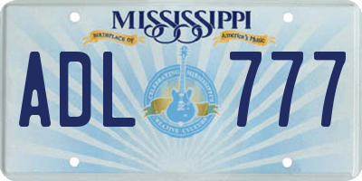 MS license plate ADL777