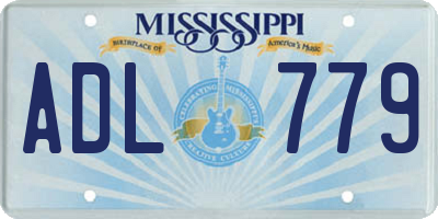 MS license plate ADL779
