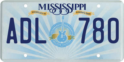 MS license plate ADL780