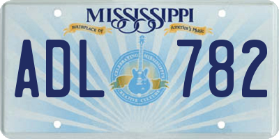 MS license plate ADL782