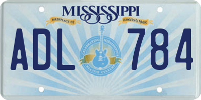 MS license plate ADL784