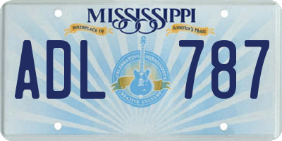 MS license plate ADL787