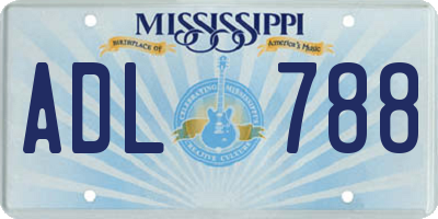 MS license plate ADL788