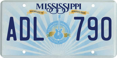 MS license plate ADL790