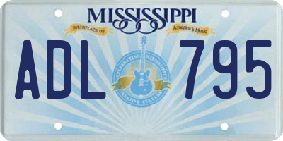 MS license plate ADL795