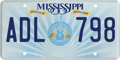 MS license plate ADL798
