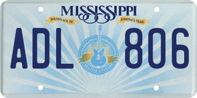 MS license plate ADL806