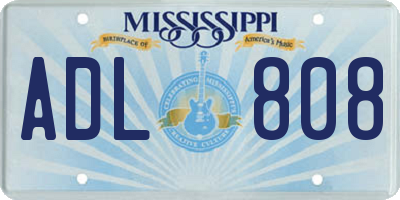 MS license plate ADL808