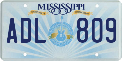 MS license plate ADL809