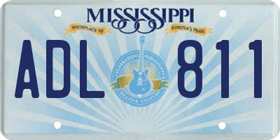 MS license plate ADL811