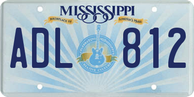 MS license plate ADL812
