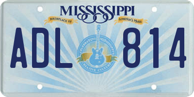 MS license plate ADL814