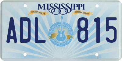 MS license plate ADL815