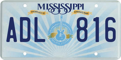 MS license plate ADL816