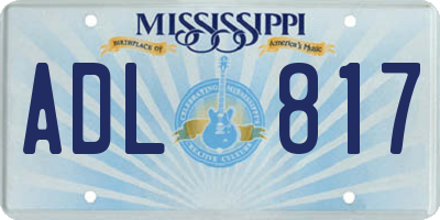 MS license plate ADL817